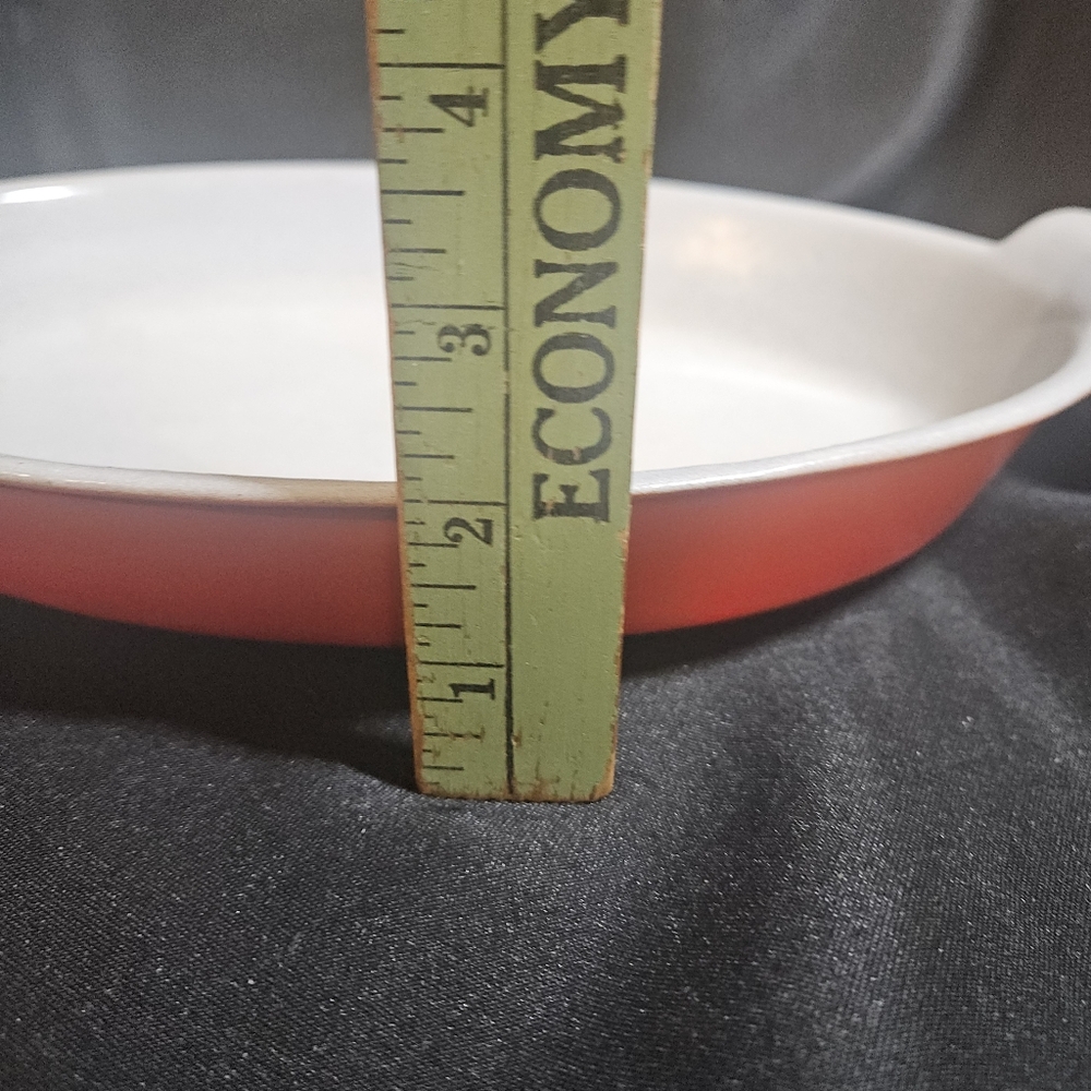 Vintage Prizer Ware flame orange cast iron enamel Oval baking dish - Picture 13 of 14